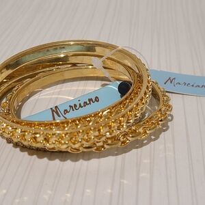 Bundle of 4 Marciano Bracelets in Gold Tone with Faux Stones